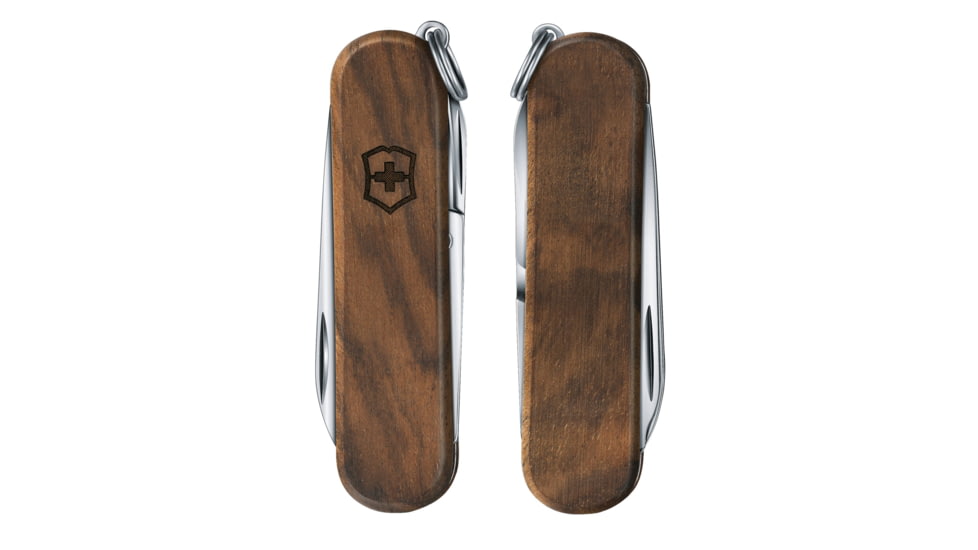 Victorinox Classic SD Wood Stainless Steel Swiss Army Knife, Walnut, 58mm, 0.6221.63-X1