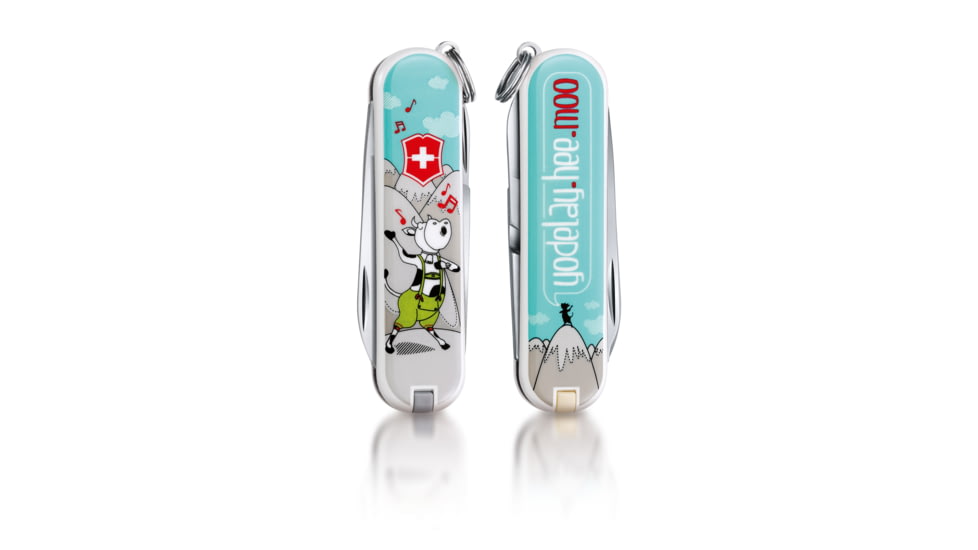 Victorinox Classic Swiss Army Pocket Knife, Yodelay Hee Moo, SMALL 0.6223.L1504US2