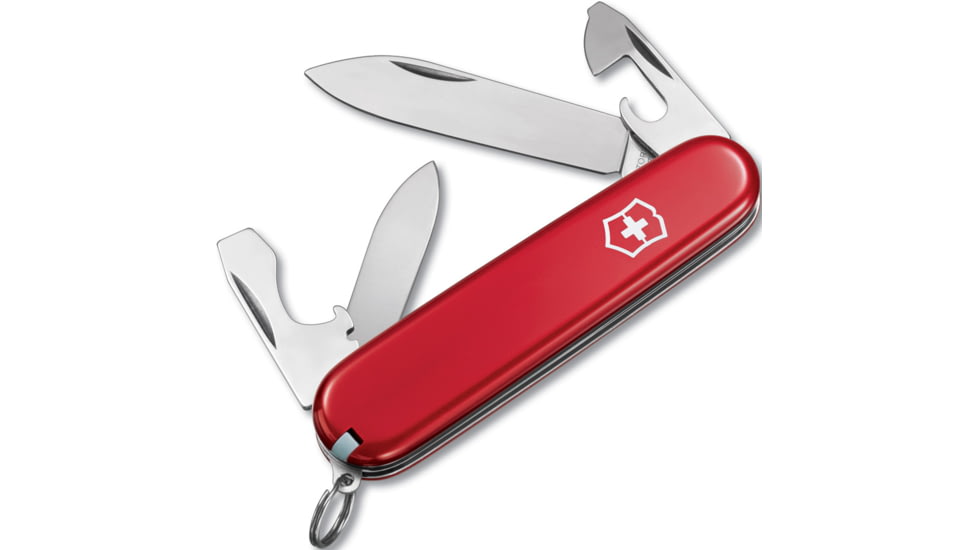 Victorinox Recruit Pocket Knife, 3.25in Closed Blade, Stainless Steel, Red Corian Handle, 0.2503-X3