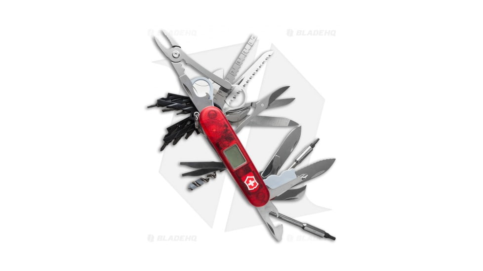 Victorinox Swiss Army Swiss Champ XAVT Folding Knives, 2.75in, Red Handle, Steel/Red, 3.58in, BHQ-2088
