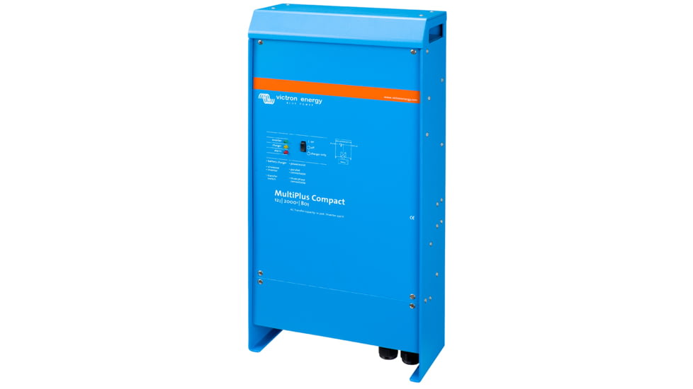 Victron Energy Multiplus Inverter/Charger, 12 volts, 2000W, 80 amps Battery Charger, 50 amps Transfer Switch, Blue, CMP122200100