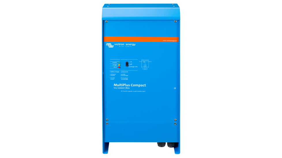 Victron Energy Multiplus Inverter/Charger, 12 volts, 2000W, 80 amps Battery Charger, 50 amps Transfer Switch, Blue, CMP122200100