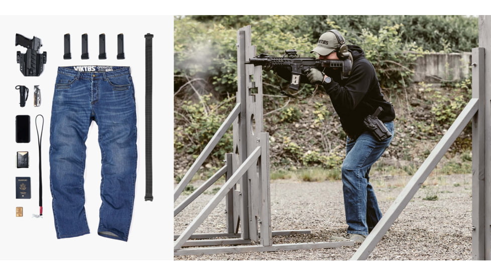 Viktos Operatus XP Denim Jeans, Mens, 40in Waist, 34in Inseam, Blue, 1502819