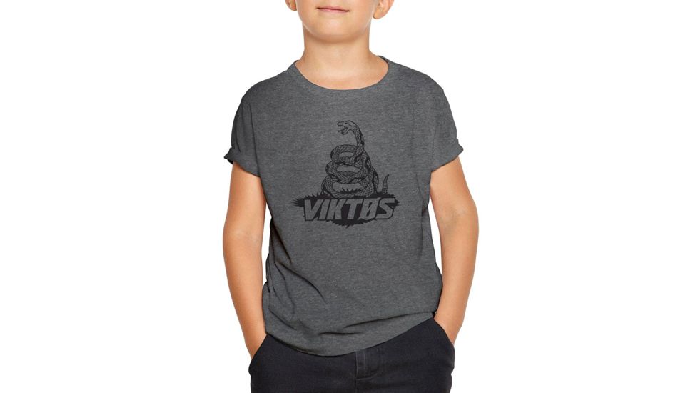 Viktos Youth Treadnaught Tee, Charcoal Heather, Small, 1803902