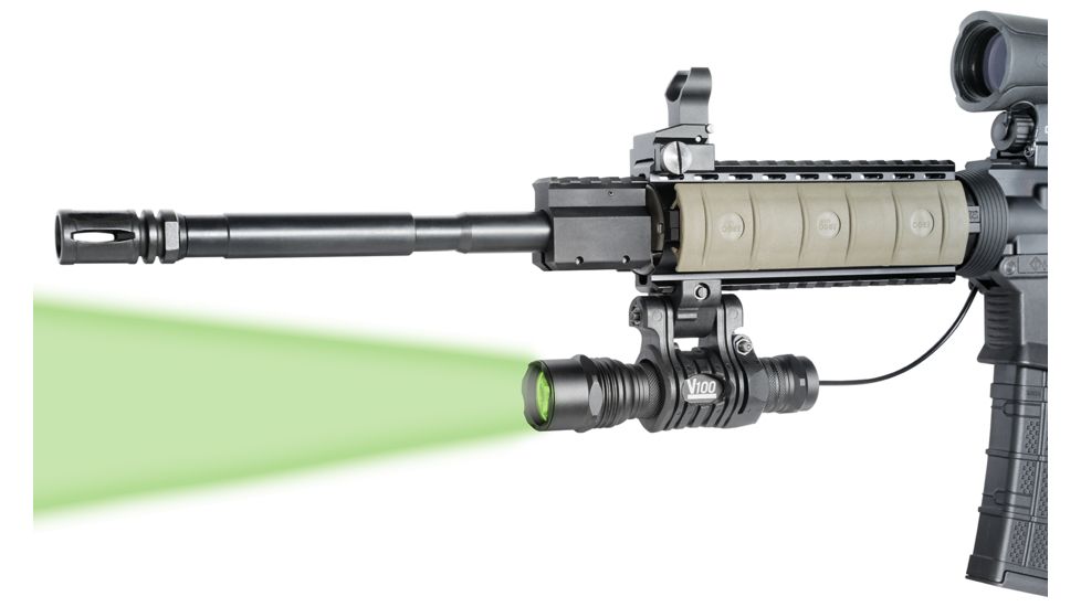 Viridian V100 Long Range Green LED Illuminating Flashlight,200 Yard Range w/3 Mounts and Pressure Switch 980-0009