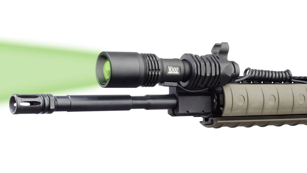 Viridian V300 Powered Zoom Green LED Flashlight,250 Yard Range w/3 Mounts and Pressure Switch 980-0001