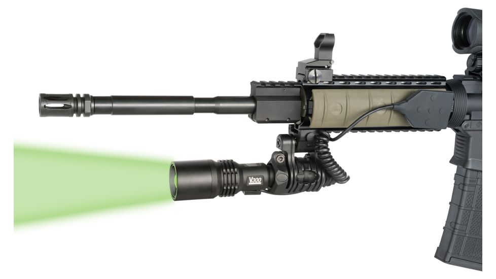 Viridian V300 Powered Zoom Green LED Flashlight,250 Yard Range w/3 Mounts and Pressure Switch 980-0001