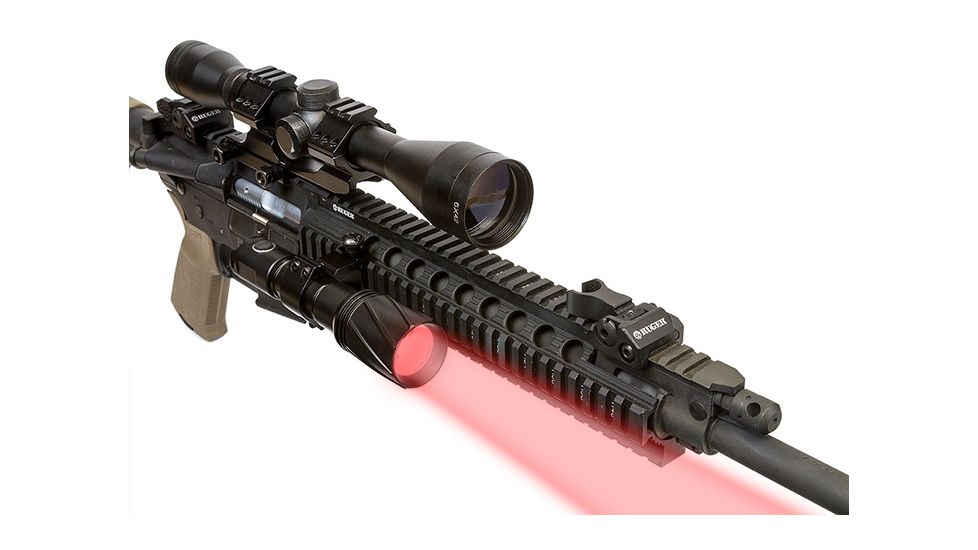 Viridian Weapon Technologies V210 Long Range LED Illuminating Flashlight w/ Manual Zoom and Universal Mount battery, Charger and Remote Switch, Red Beam, 980-0018