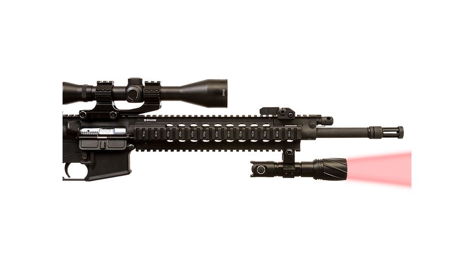 Viridian Weapon Technologies V210 Long Range LED Illuminating Flashlight w/ Manual Zoom and Universal Mount battery, Charger and Remote Switch, Red Beam, 980-0018