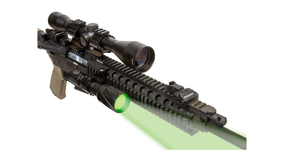 Viridian Weapon Technologies V210 Long Range LED Illuminating Flashlight w/ Manual Zoom and Universal Mount battery, Charger and Remote Switch, Green Beam, 980-0017