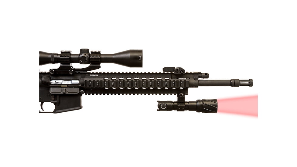 Viridian Weapon Technologies V210 Long Range LED Illuminating Flashlight w/ Manual Zoom and Universal Mount battery, Charger and Remote Switch, Red Beam, 980-0018