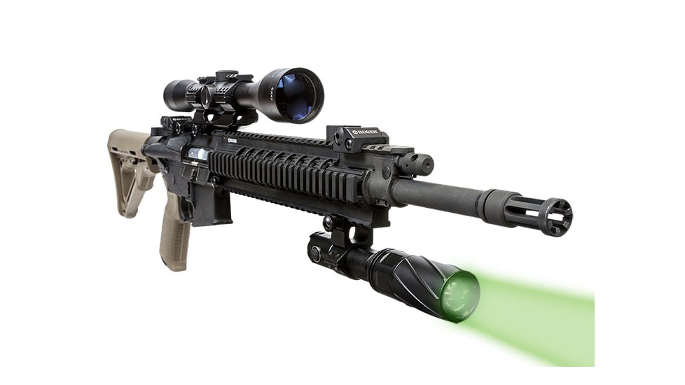 Viridian Weapon Technologies V310 Long Range LED Illuminating Flashlight w/ Motorized Zoom and Universal Mount, Battery, Charger and Remote Switch, Green Beam, 980-0013