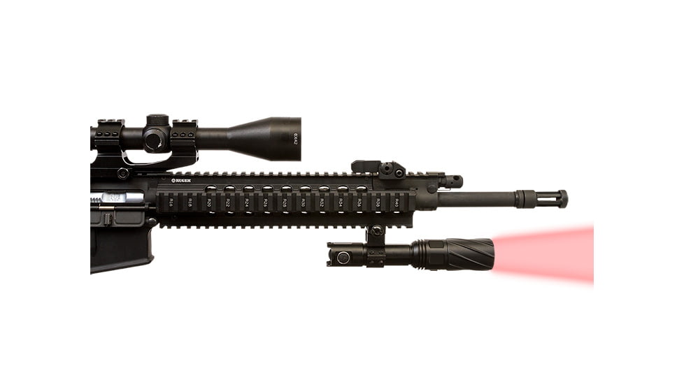 Viridian Weapon Technologies V310 Long Range LED Illuminating Flashlight w/ Motorized Zoom and Universal Mount, Battery, Charger and Remote Switch, Red Beam, 980-0014