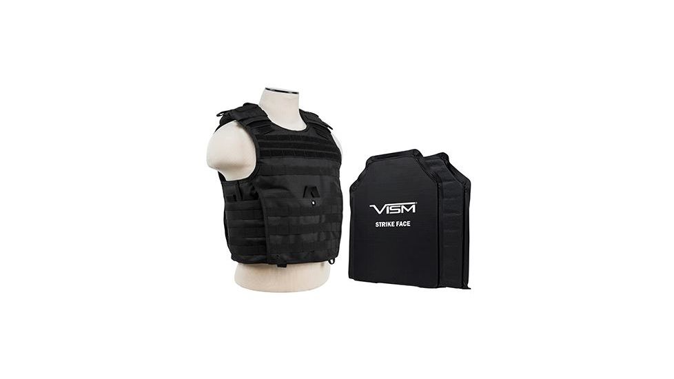 Vism 2963 Series Expert Plate Carrier includes two of the Larger BSC1114 Soft Ballistic Panels, Black BSLCVPCVX2963B-A