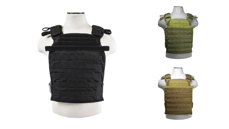 Vism By Ncstar Fast Plate Carrier for 11x14in Plates, Black, Green, Tan