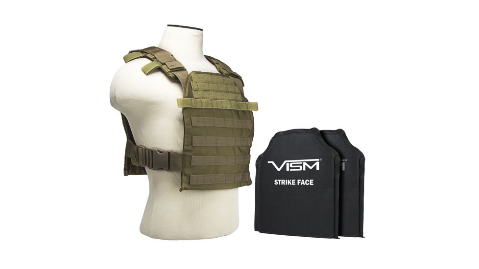 Vism Fast Plate Carrier w/2 10x12in Level IIIA Shooters Cut Soft Ballistic Panels, Tan BSCVPCF2995T-A