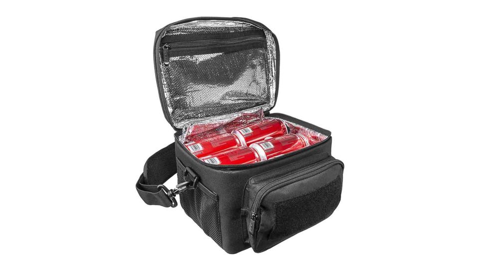 VISM Insulated Cooler Lunch Bag w/ Molle/PAL Webbing, Black, Small, CVKOLS3022B