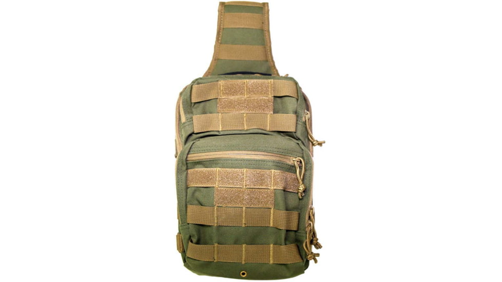 VISM Sling Utility Bag, Green/Tan Trim, CVSUB3025GT