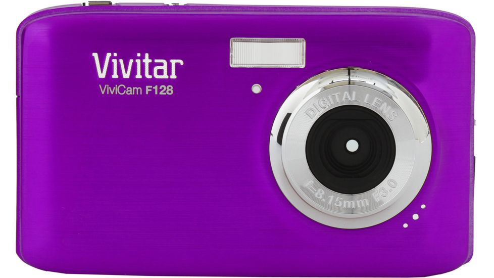 Vivitar 14.1 Megapixel F128 HD Digital Camera Kit w/4 GB Card, Case, Tripod - Purple VF128-PUR/KIT-PR 