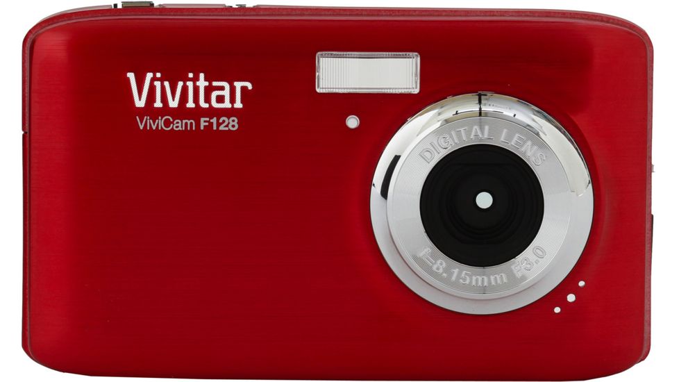 Vivitar 14.1 Megapixel F128 HD Digital Camera Kit w/4 GB Card, Case, Tripod - Red VF128-RED/KIT-PR 