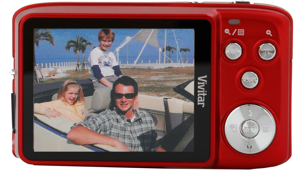 Vivitar 14.1 Megapixel F128 HD Digital Camera Kit w/4 GB Card, Case, Tripod - Red VF128-RED/KIT-PR