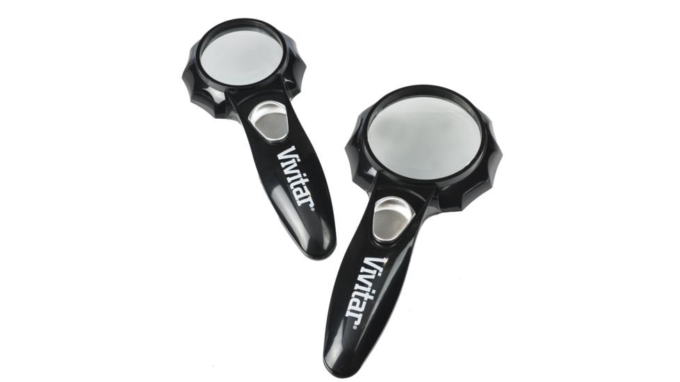 Vivitar Lighted 6-LED Handheld Magnifiers 4x and 6x Magnification Set of 2 VIV-MAG-2