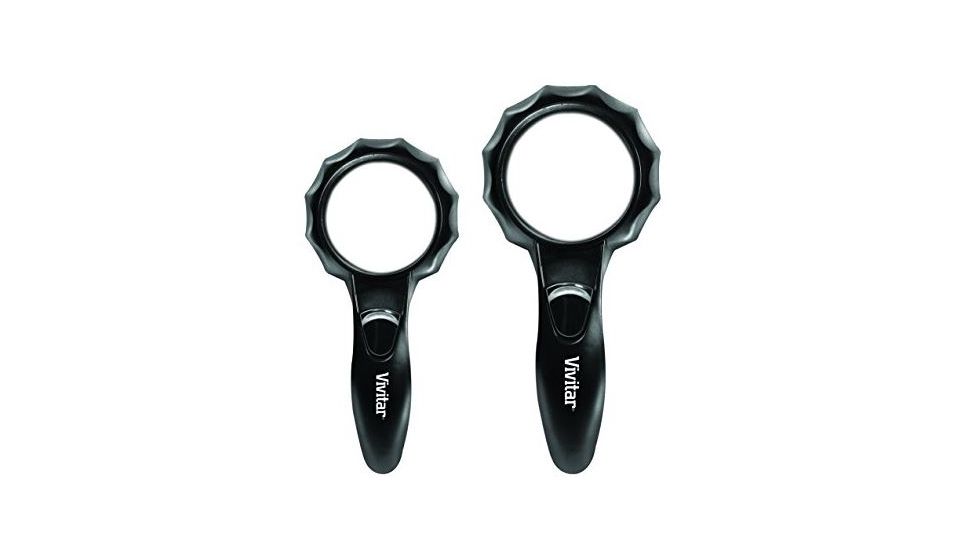 Vivitar Lighted 6-LED Handheld Magnifiers 4x and 6x Magnification Set of 2 VIV-MAG-2