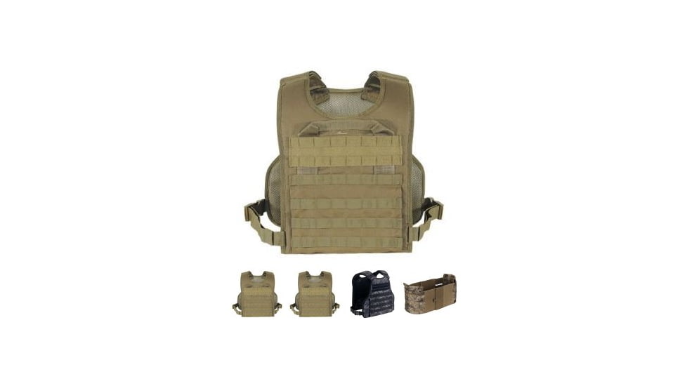 Voodoo Tactical Lightweight Tactical Plate Carrier, Black, Coyote, OD Green, Urban Digital, VTC