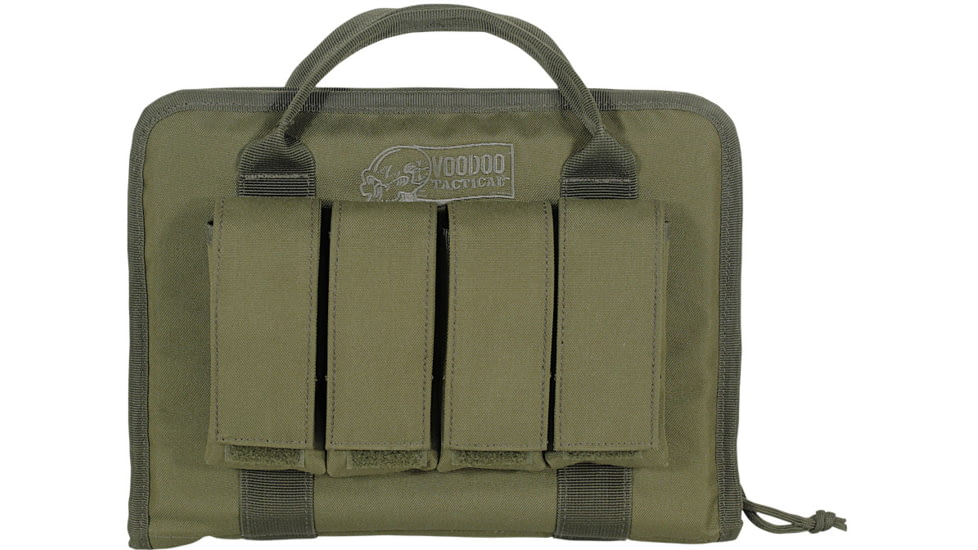 Voodoo Tactical Pistol Case w/ Mag Pouches, OD Green, 25-0017004000