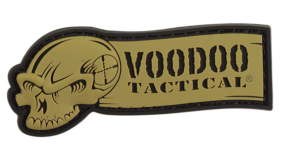 Voodoo Tactical Rubber Patch, Ribbon Logo, Coyote, 07-0982007000