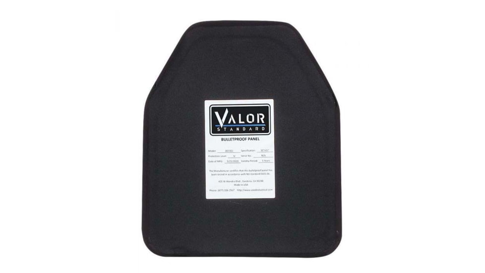 Voodoo Tactical Valor Standard Level IV Multi Curve Ceramic Plate, Shooters Cut, 10 x 12, 20-0162000000