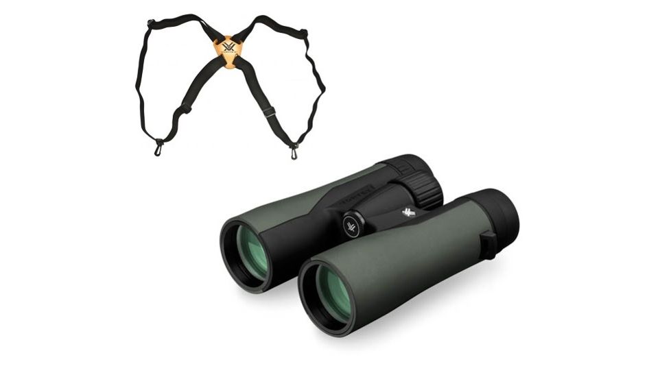 Vortex Crossfire 10x42 Binocular CF-4302 w/Vortex Binocular Harness Strap VTHARNESS