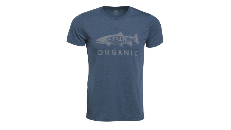 Vortex Men's Organic Salmon Tee, Navy Heather, M 119036-SAL-M