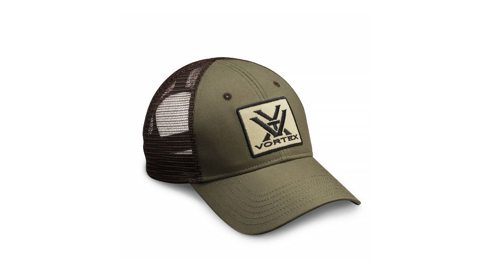 Vortex Mesh Cap, Green and Brown, One Size HAT-VT-GBM