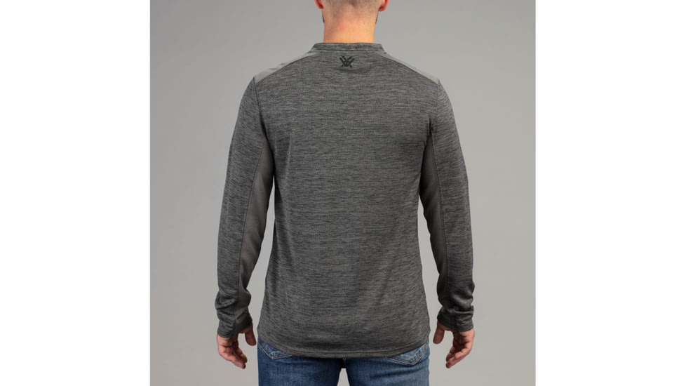 Vortex Northern Heights Henley Long Sleeve - Mens, Grey Heather, Large, 220-19-GHTL
