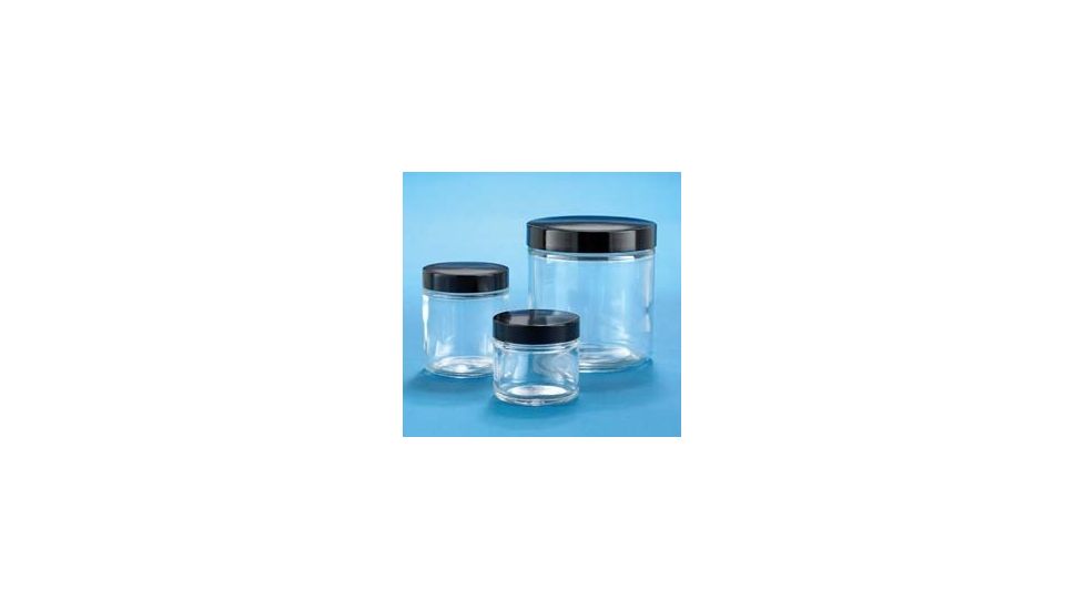 VWR Clear Glass Jars, Wide Mouth VW5411689V22 Convenience Packs With Caps Attached