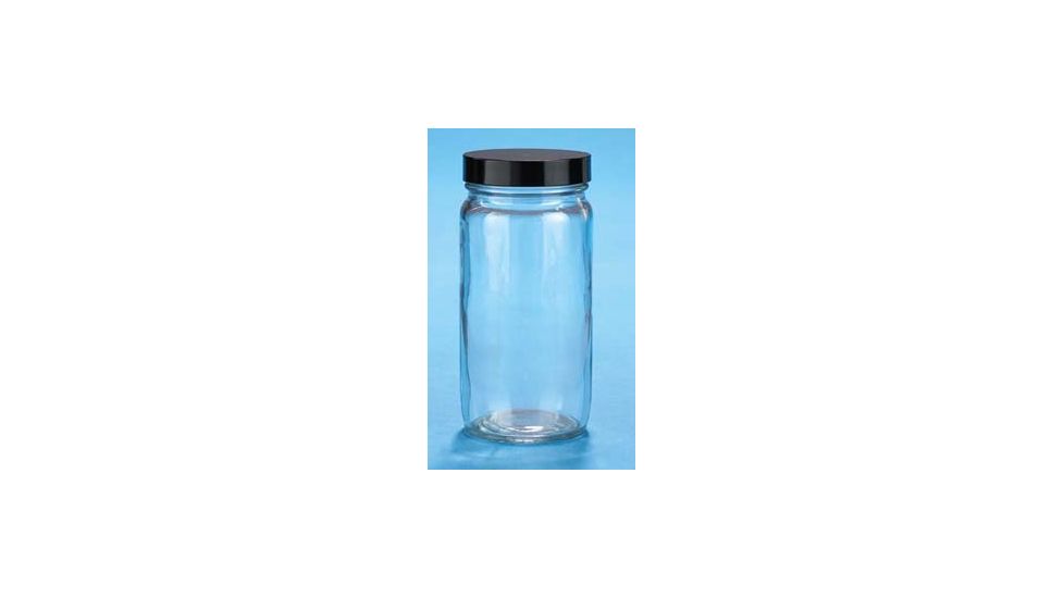 VWR Straight-Sided Glass Jars, Wide Mouth VW5513289V86 Convenience Packs With Caps Attached