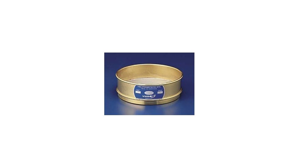VWR Testing Sieves2 Brass Frame, Each, Stainless Steel Wire Cloth Full Height, 120BS12F