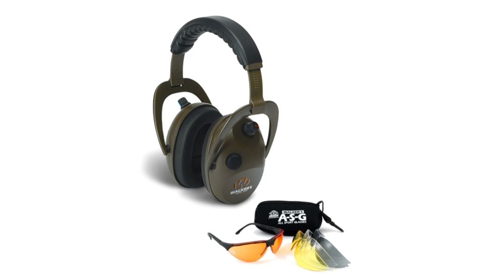 Walkers Alpha Muffs/Shooting Glasses Combo w/ 4 Interchangeable Lenses GWP-PMA4LGS