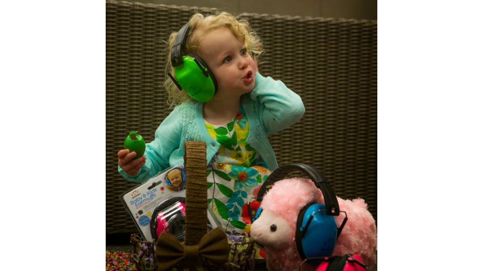 Walkers Baby &amp; Kids Passive Protection Folding Ear Muffs, 23 dB NRR, Lime Green, GWP-FKDM-LG