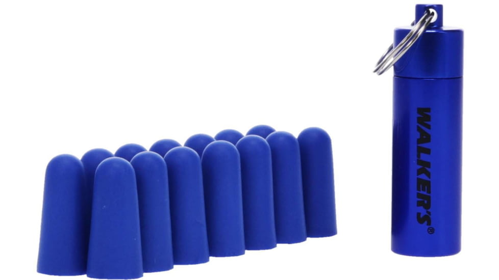 Walkers Foam Ear Plug w/Orange Aluminum Carry Canister, 32 dB NRR, 7-Pairs, Blue, GWP-PLGCAN-YL