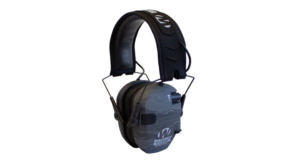 Walkers Razor Pro Digital Ear Muffs, 23 dB NRR, ATACS Ghost Ear Cups w/Black Band, GWPDRSEMGST
