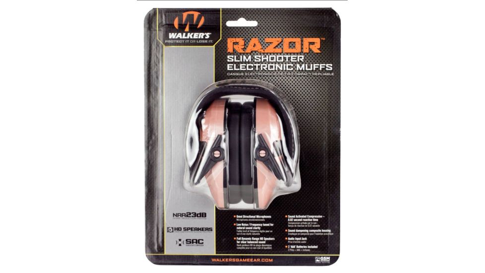 Walkers GWPRSEMRSG Razor Slim Electronic Earmuff 23 DB Rose Gold