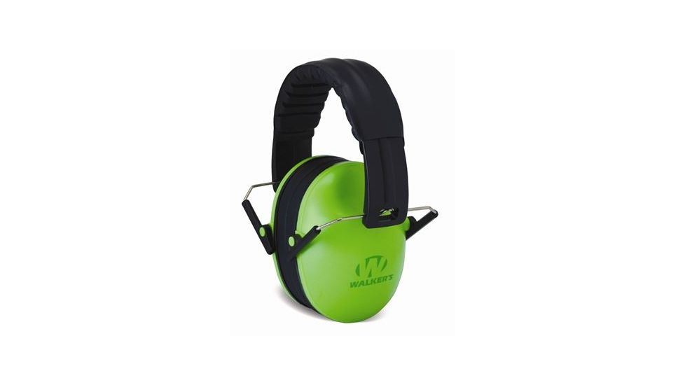 Walkers Baby &amp; Kids Passive Protection Folding Ear Muffs, 23 dB NRR, Lime Green, GWP-FKDM-LG