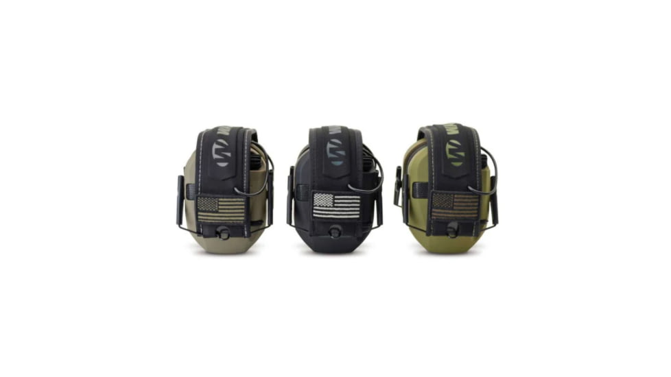 Walkers Razor Slim Electronic Patriot Series Ear Muffs, Black, FDE, OD Green