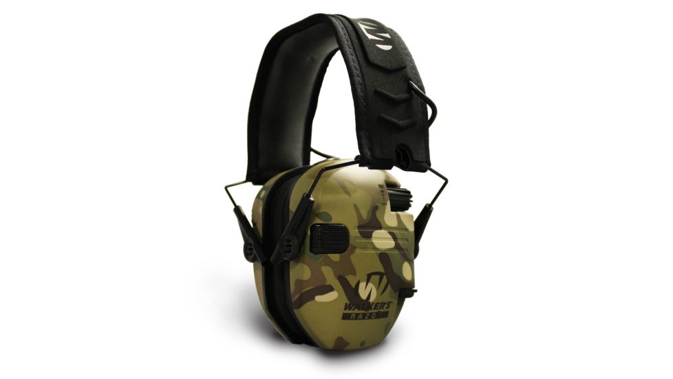 Walkers Razor Slim Shooter Folding Electronic Ear Muff, 23 dB NRR, Multicam Camo/Tan GWP-RSEM-MCC