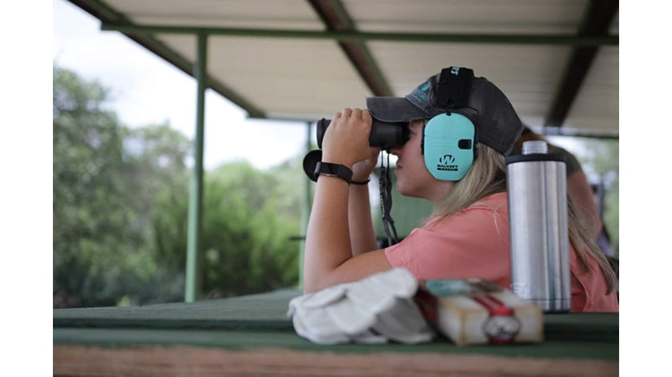 Walkers Razor Slim Shooter Folding Electronic Ear Muff, 23 dB NRR, Light Teal, GWP-RSEM-LTL
