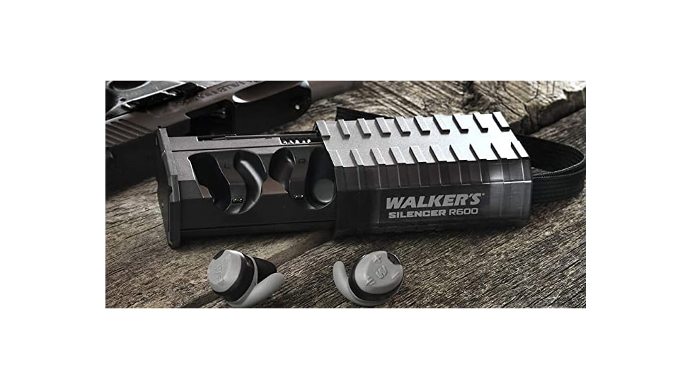 Walkers Silencer Rechargeable Electronic Earbud, Black/Grey, GWP-SLCRRC