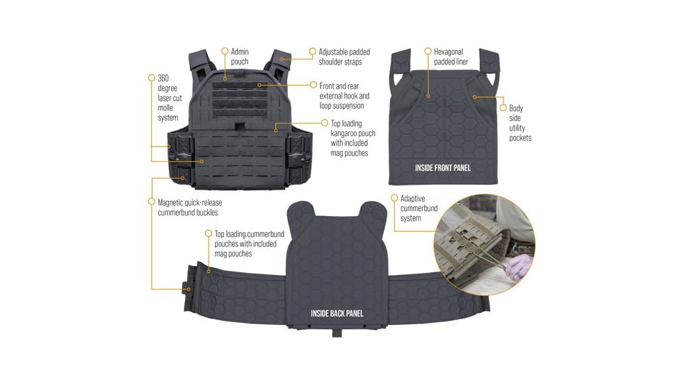 War Bird Foray Plate Carrier, Black, Large-XLarge, PCFOBKLGXL