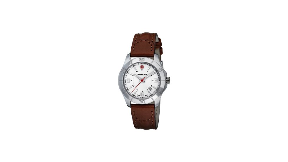 Wenger Ladies Alpine Sport Watch w/ white dial brown Leather strap 70490